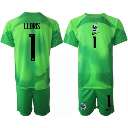 Camiseta de fútbol Francia Hugo Lloris 1 Portero Niño 2ª equipación Copa Mundo 2022